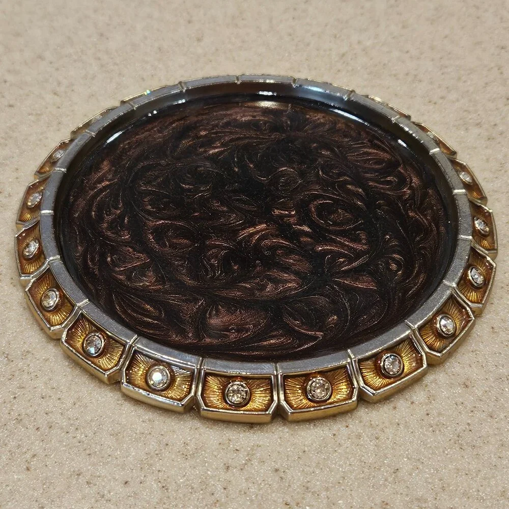 RARE ART DECO JAY STRONGWATER BENTLEY JUNGLE CRYSTAL ENAMEL BAR DRINK COASTER